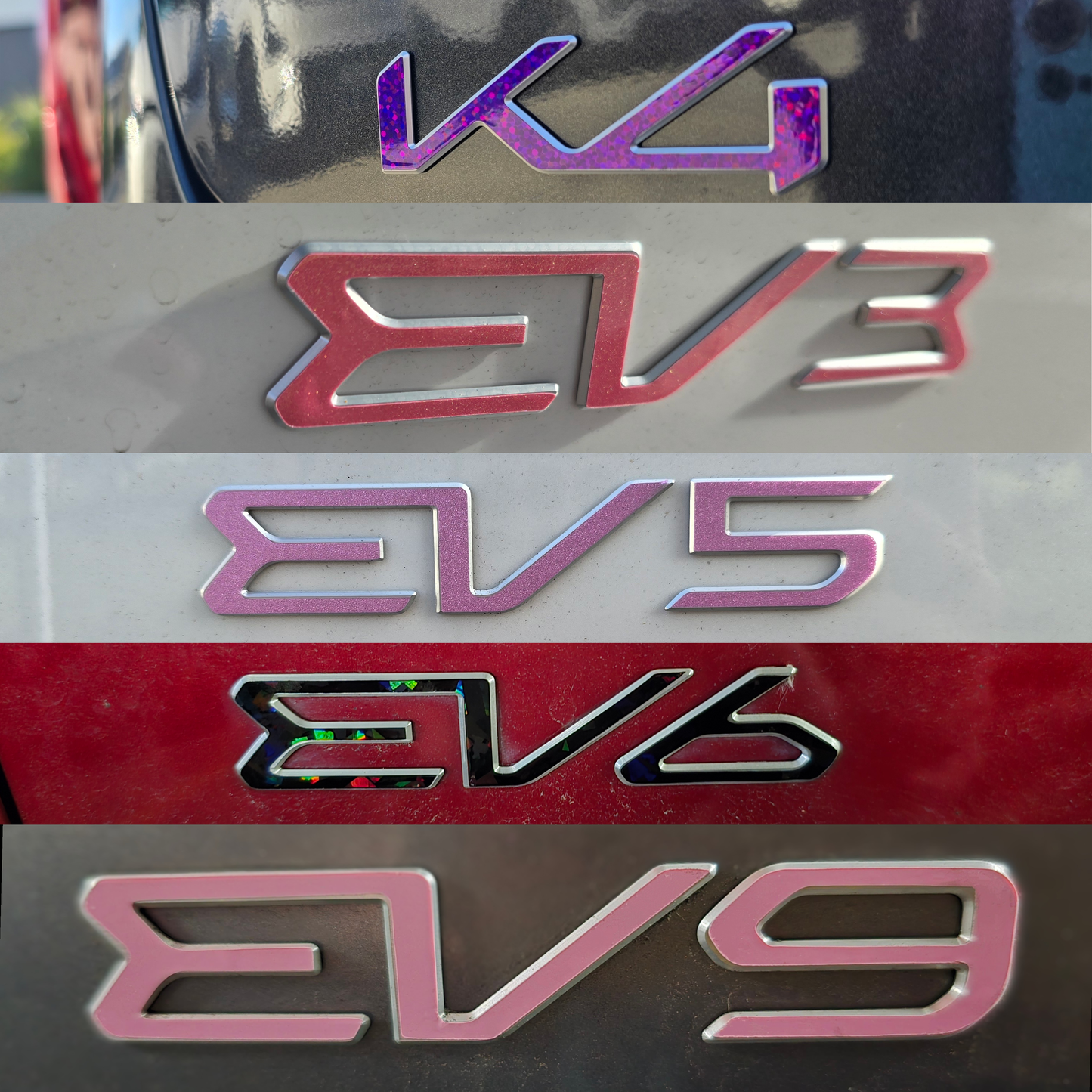 Model Badge Overlay Decal | Fits Various Kia Vehicle Badges