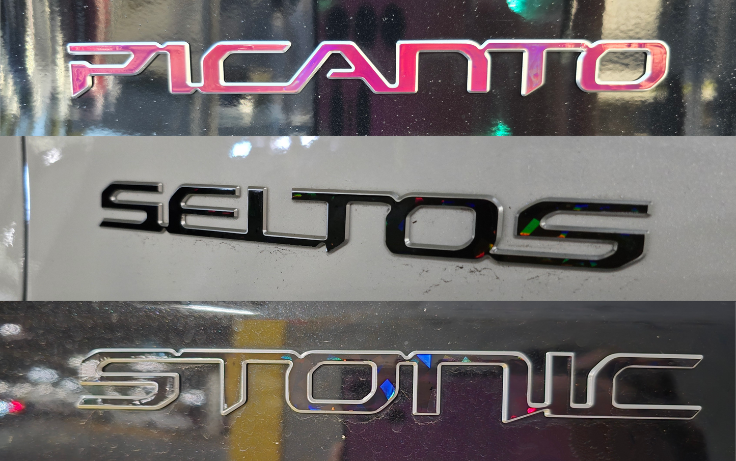 Model Badge Overlay Decal | Fits Various Kia Vehicle Badges