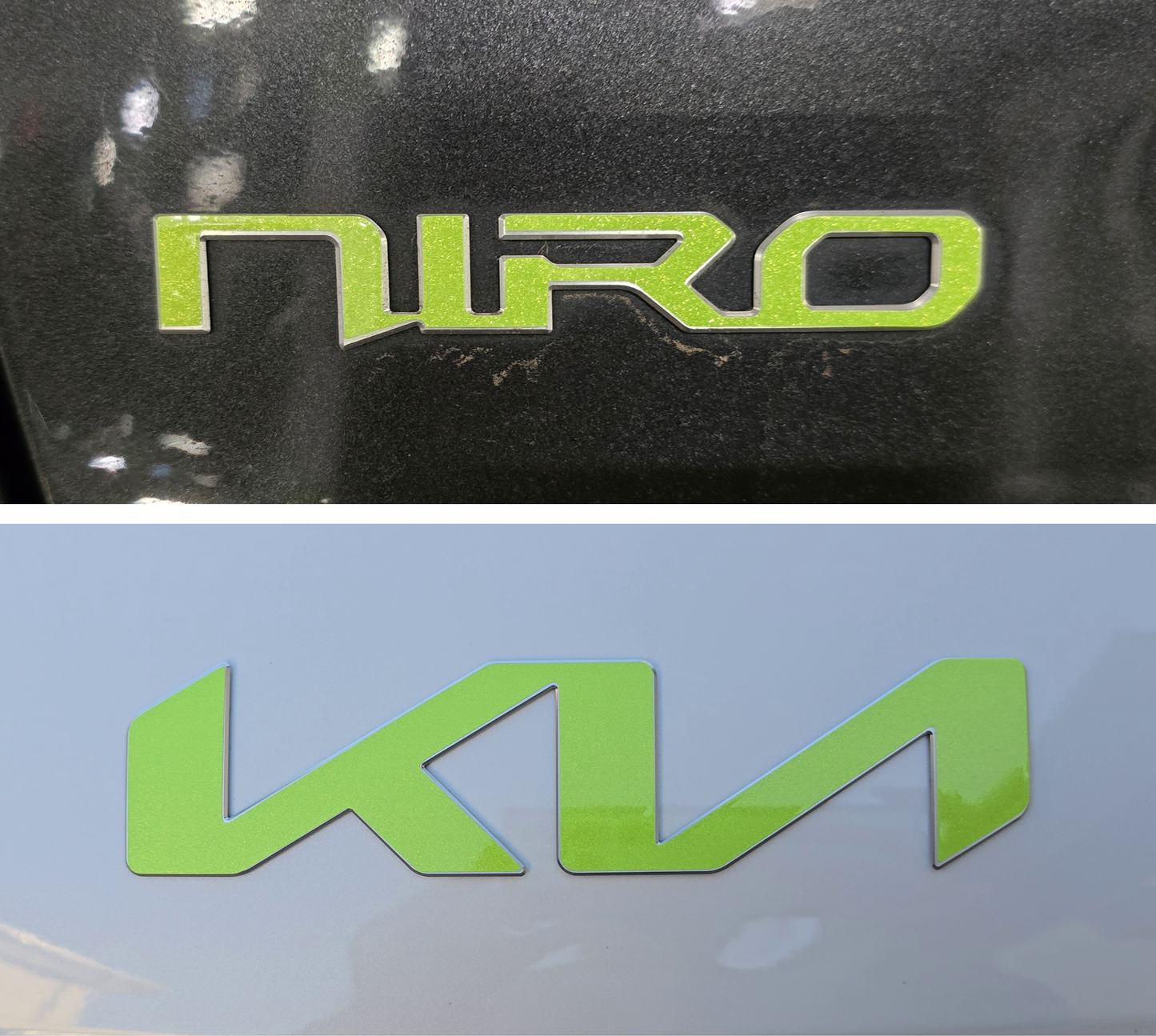 Badge Overlay Decal Set | Fits Kia Niro MY23-25 | Front + Rear + Niro + Steering Wheel + HEV (Optional)