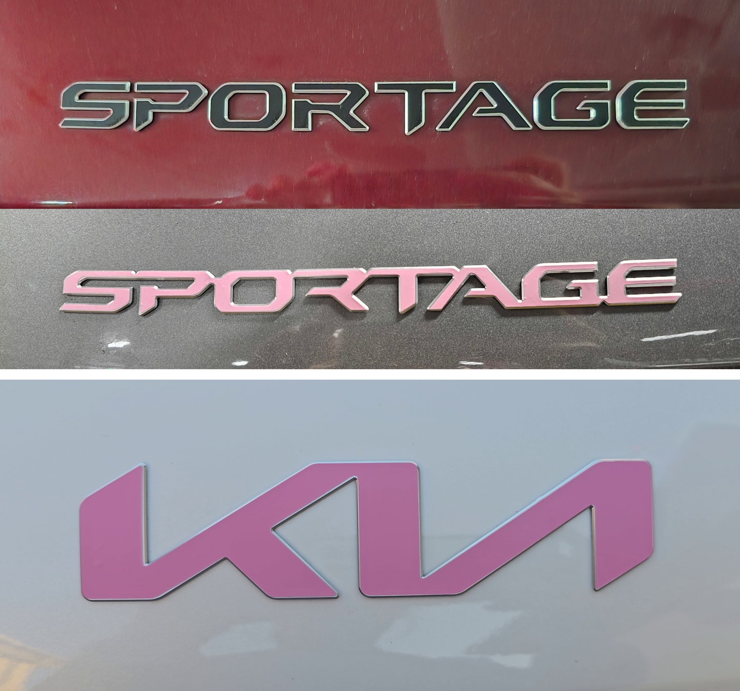 Badge Overlay Decal Set | Fits Kia Sportage MY21-26 | Front + Rear + Sportage + Steering Wheel + HEV/4X (Optional)