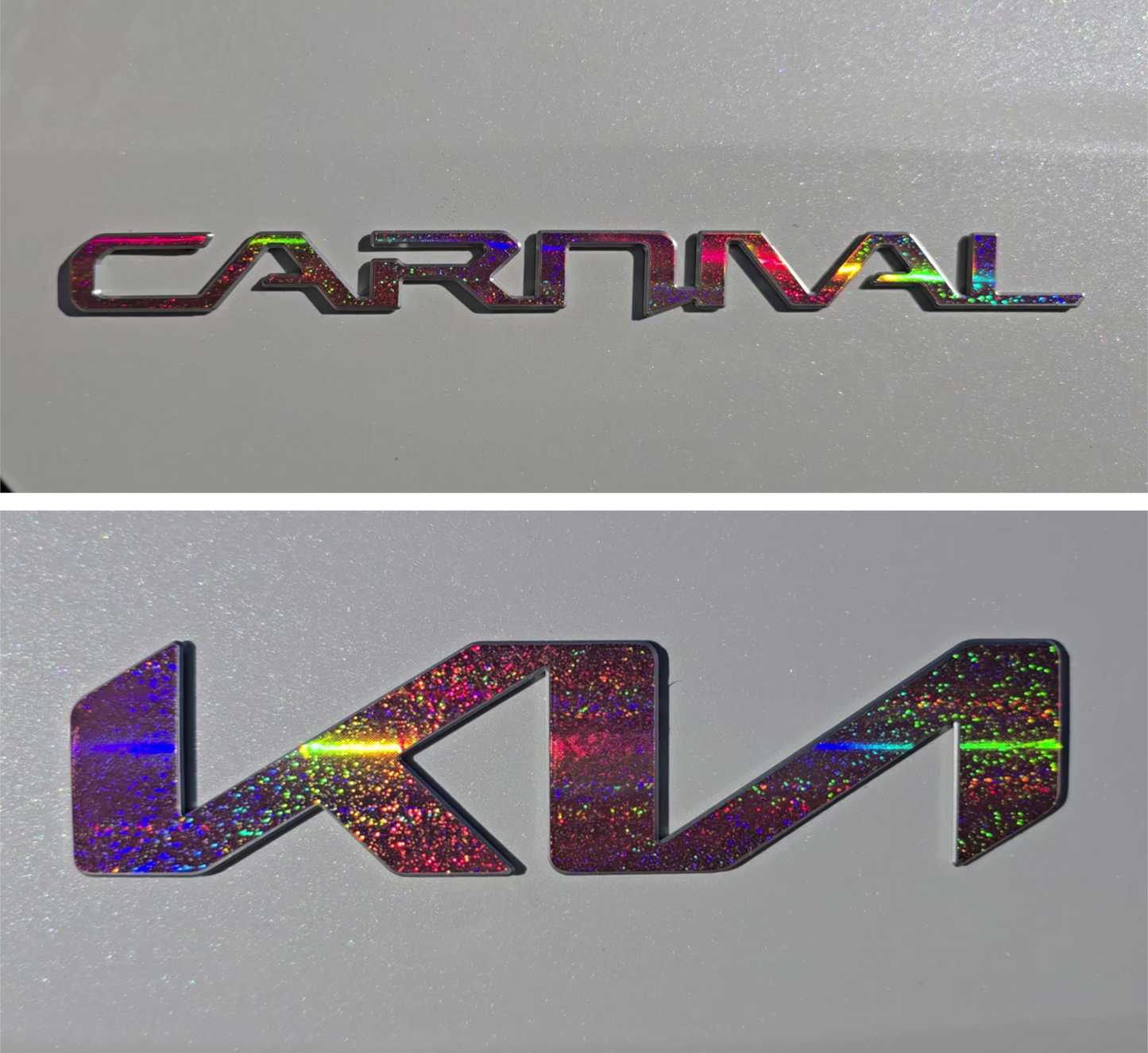 Badge Overlay Decal Set | Fits Kia Carnival MY22-26 | Front + Rear + Carnival + Steering Wheel + HEV (Optional)