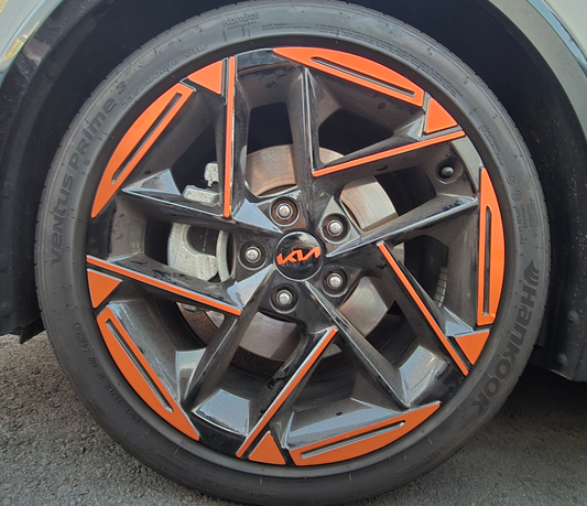 Rim & Logo Decal Overlay Set | Fits Kia K4 MY24-26 (GT-Line) | Sedan Only