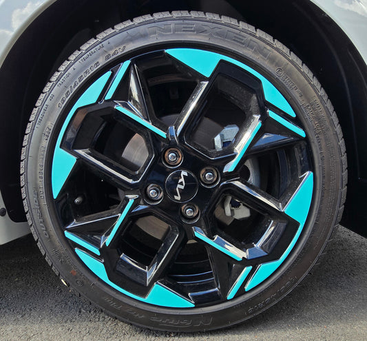 Rim & Logo Decal Overlay Set | Fits Kia Picanto MY24-26 (GT-Line)