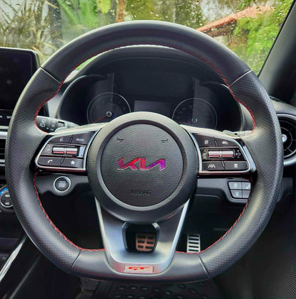 Badge Overlay Decal | Fits Kia Emblems (Various Sizes) | Steering Wheel Option | Single Decal