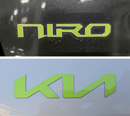 Badge Overlay Decal Set | Fits Kia Niro MY23-25 | Front + Rear + Niro + Steering Wheel + HEV (Optional)