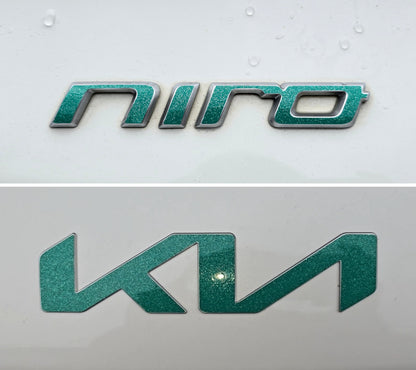 Badge Decal Overlay Set | Fits Kia Niro MY22 | Front + Rear + Niro + Steering Wheel