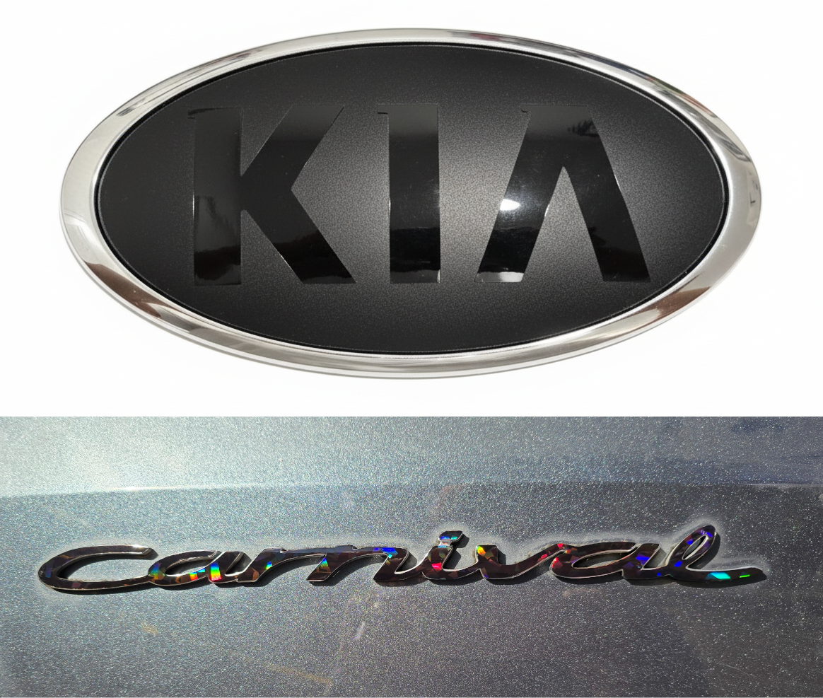 Badge Overlay Decal Set | Fits Kia Carnival MY21 (KA4) | Front + Rear + Carnival