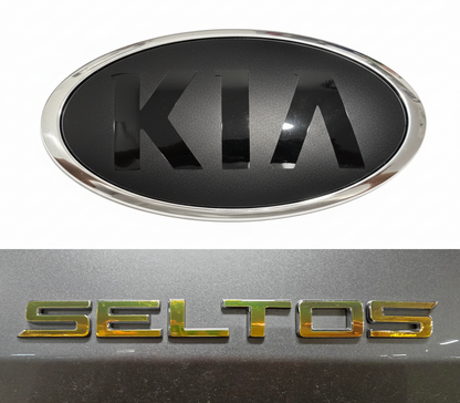 Badge Overlay Decal Set | Fits Kia Seltos MY20-21 | Front + Rear + Seltos
