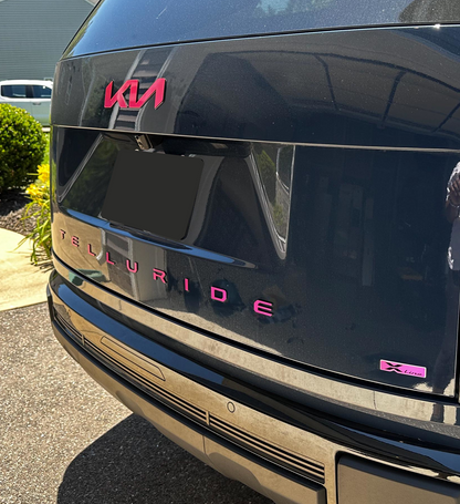 Badge Decal Overlay Set | Fits Kia Telluride MY27 | Front + Rear + Telluride + Steering Wheel + X-Line/HEV (Optional)