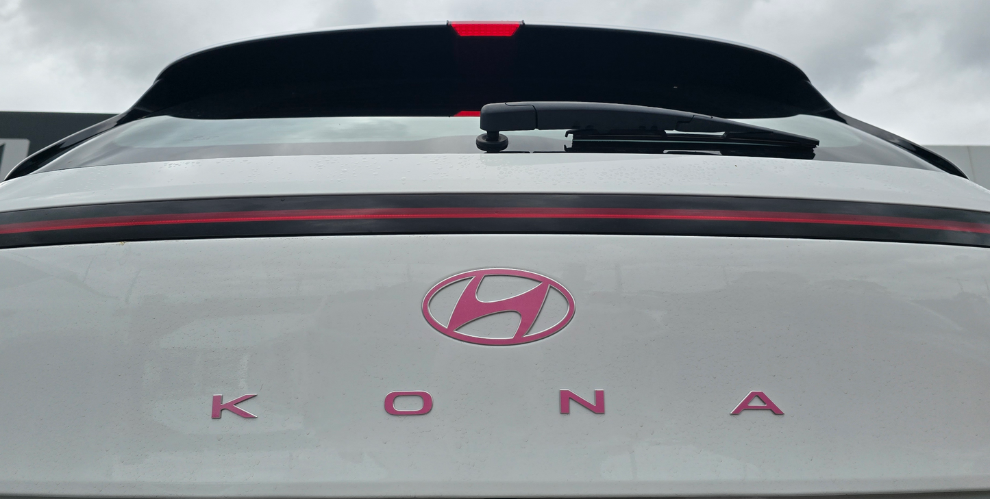 Badge Decal Overlay Set | Fits Hyundai Kona MY24-26 | Front + Rear + Kona