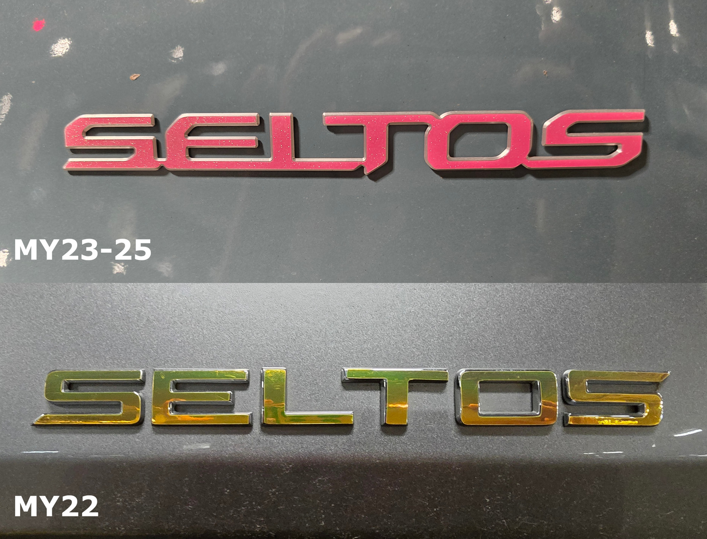 Badge Overlay Decal Set | Fits Kia Seltos MY22-25 | Front + Rear + Seltos + Steering Wheel + 4X (Optional)