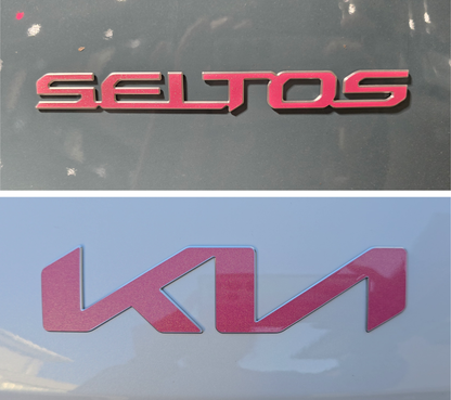 Badge Overlay Decal Set | Fits Kia Seltos MY23-25 | Front + Rear + Seltos + Steering Wheel + 4X (Optional)
