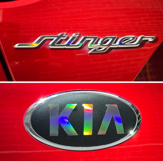 Badge Decal Overlay Set | Fits Kia Stinger MY18-21 | Front + Rear + Stinger + Steering Wheel + GT (Optional)